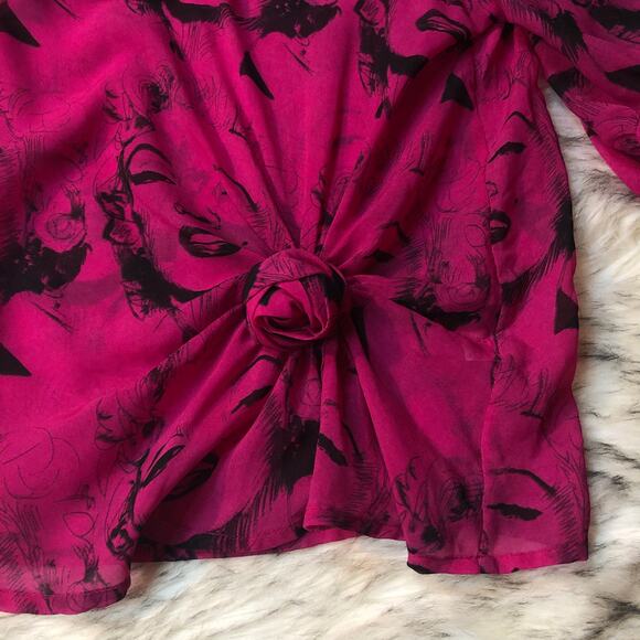Nolanbell Marilyn Monroe Photo Sheer Blouse - Picture 4 of 12
